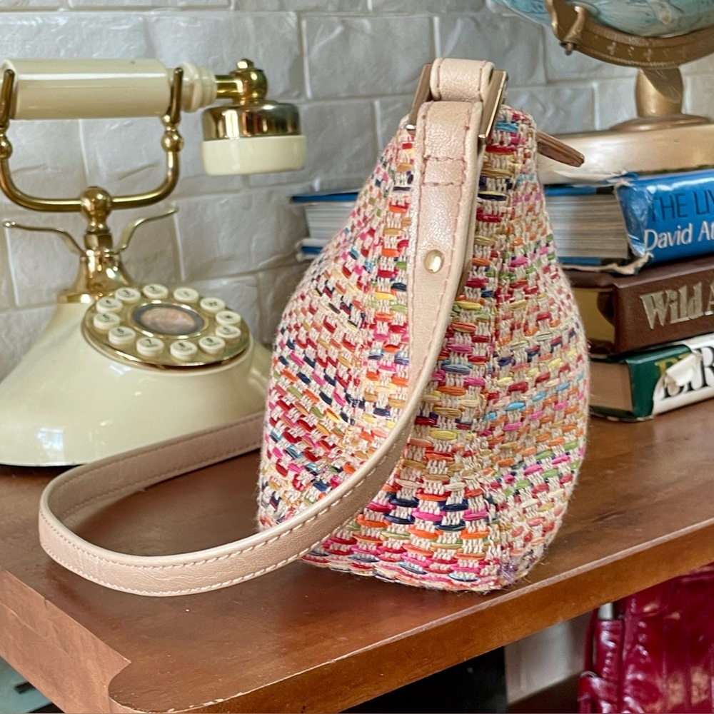 Vintage 90s Y2K Liz Claiborne Rainbow Woven Mini Purse Shoulder Bag - Picture 6 of 14